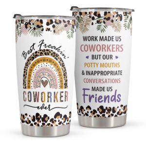macorner coworkers gift - stainless steel tumbler 20oz - coworkers gifts for women - funny christmas gifts for coworkers women colleagues friends - farewell going away goodbye gifts for work bestie