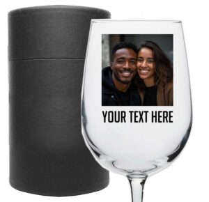 personalized printed 16oz stemmed photo wine glass – mother's day wine gifts for women,custom birthday gift for women,customized picture gifts for wine lover unique for mom sister best friend