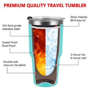 GINGPROUS Mother's Day Gifts for Mom Tumbler, Best Bonus Mom Ever Gifts for Stepmom Bonus Mom New Mom to be from Daughters Sons, 30 Oz Insulated Stainless Steel Travel Tumbler with Lids, Mint