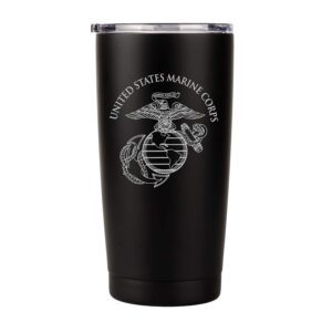 20oz insulated usmc tumbler-double-walled stainless steel marine corps travel cup- durable & leakproof - disabled usmc veteran owned small business