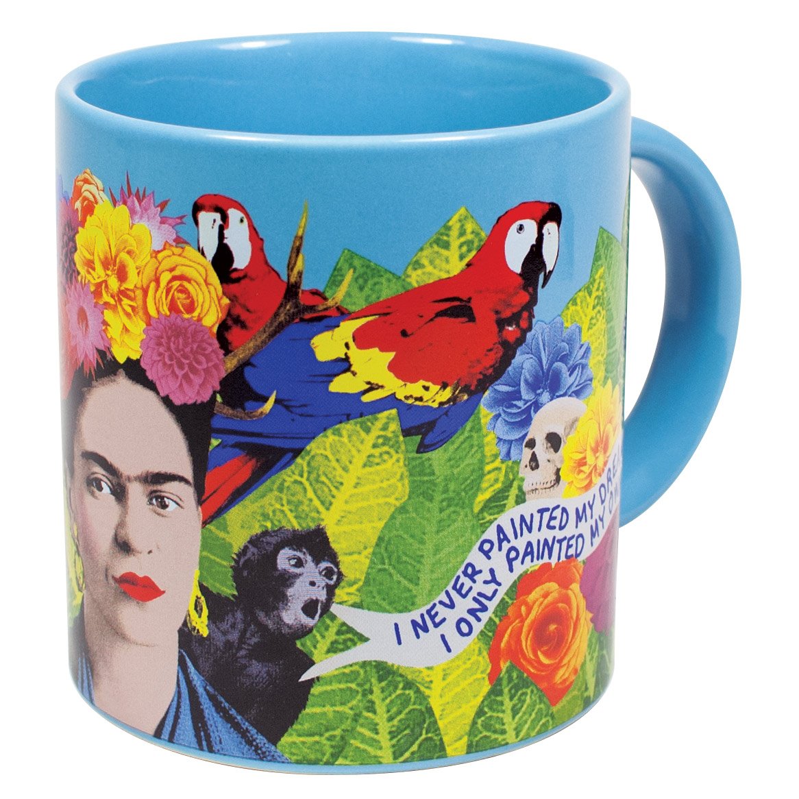 Frida Kahlo Art Coffee Mug - Famous Quotes in English and Spanish