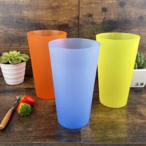 AOYITE Large Plastic Cups Reusable - 32 oz Plastic Tumblers Unbreakable Drinking Glasses set of 12 - BPA Free Dishwasher Safe Big Plastic Cups for Kids Kitchen Camping Party Outdoor