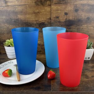 AOYITE Large Plastic Cups Reusable - 32 oz Plastic Tumblers Unbreakable Drinking Glasses set of 12 - BPA Free Dishwasher Safe Big Plastic Cups for Kids Kitchen Camping Party Outdoor