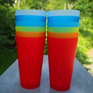 AOYITE Large Plastic Cups Reusable - 32 oz Plastic Tumblers Unbreakable Drinking Glasses set of 12 - BPA Free Dishwasher Safe Big Plastic Cups for Kids Kitchen Camping Party Outdoor