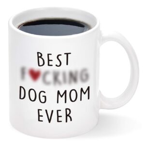 cabtnca best dog mom ever mug, mothers day gifts for mom from daughter son, birthday gift for mom, funny coffee mug for mom, novelty gifts for dog lovers dog mom, mom mug 11oz