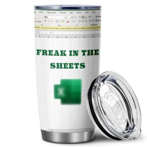 athand accountant mug gifts-accountant funny cups- freak in the sheets excel mug-excel shortcut -stainless steel tumblers gifts for accountant, na cpa,cfo, coworkers, men, women tumbler 20 oz