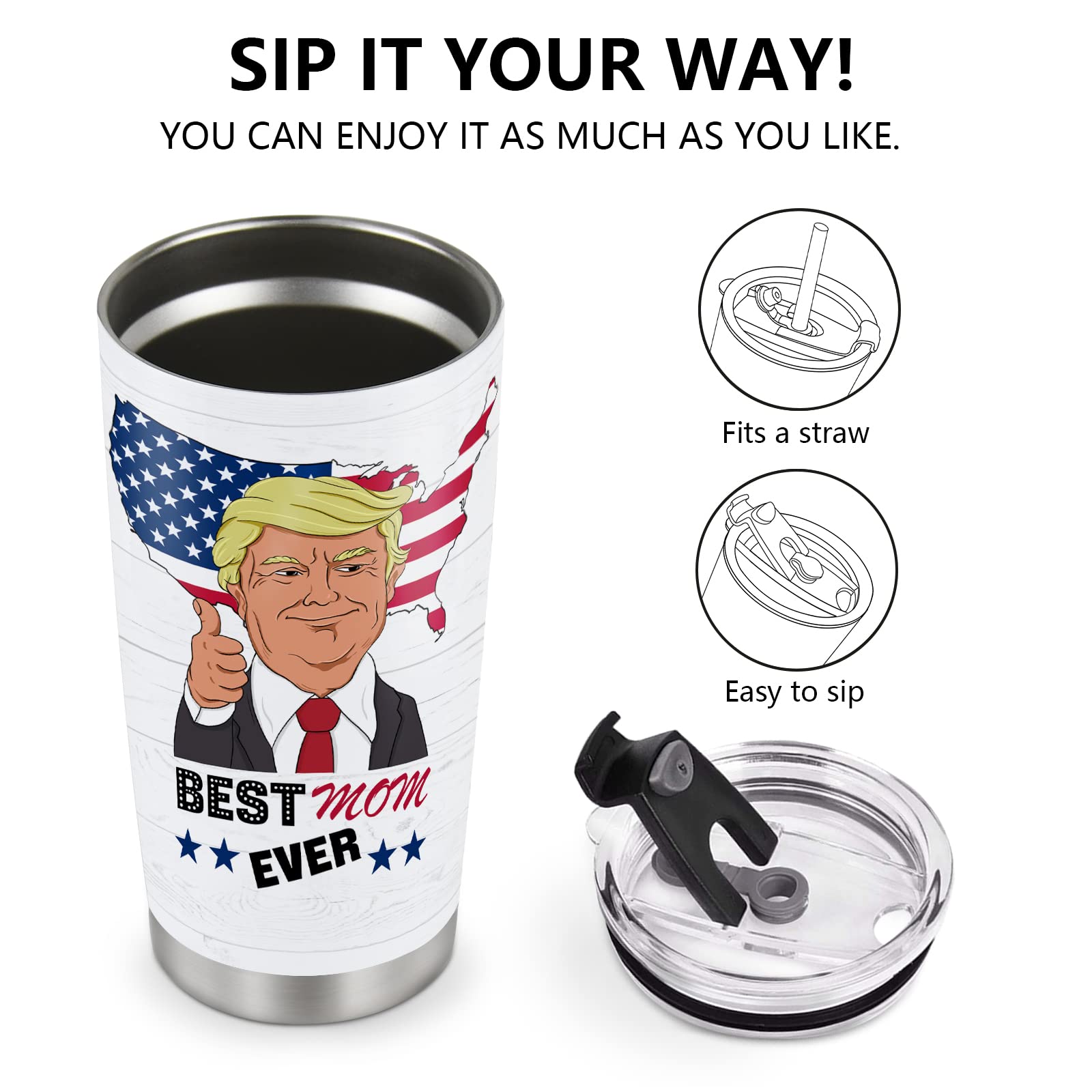 Birthday Gifts for Mom from Daughter Son: Mother's Day Gifts for Wife from Husband, Unique Festival Gift Ideas for Mama from Kids Child, New Mom Gifts for Women, Mom Travel Tumbler Cup Coffee Mug