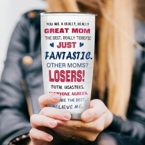 Birthday Gifts for Mom from Daughter Son: Mother's Day Gifts for Wife from Husband, Unique Festival Gift Ideas for Mama from Kids Child, New Mom Gifts for Women, Mom Travel Tumbler Cup Coffee Mug