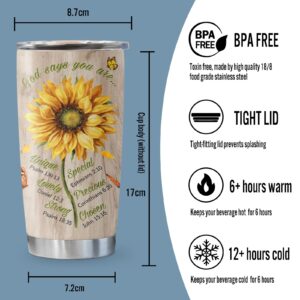 Joyloce Christian Religious Gifts for Women Faith, Inspirational Gifts for Women, Thank You Gifts, Birthday Gift for Women Her Wife Mom Daughter Friend, Sunflower Bible Coffee Mug Cup Tumbler 20oz