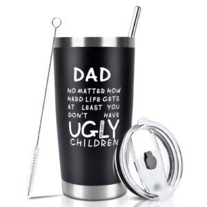 fathers day funny gifts for dad men husband grandpa him from daughter son children wife, 20oz tumbler cup with straws, lids-birthday,christmas,retirement, anniversary presents idea for papa,the elders