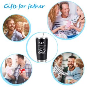 Fathers Day Funny Gifts for Dad Men Husband Grandpa Him from Daughter Son Children Wife, 20oz Tumbler Cup with Straws, Lids-Birthday,Christmas,Retirement, Anniversary Presents Idea for PaPa,the Elders