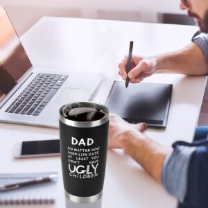 Fathers Day Funny Gifts for Dad Men Husband Grandpa Him from Daughter Son Children Wife, 20oz Tumbler Cup with Straws, Lids-Birthday,Christmas,Retirement, Anniversary Presents Idea for PaPa,the Elders