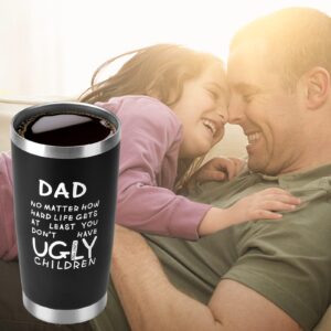 Fathers Day Funny Gifts for Dad Men Husband Grandpa Him from Daughter Son Children Wife, 20oz Tumbler Cup with Straws, Lids-Birthday,Christmas,Retirement, Anniversary Presents Idea for PaPa,the Elders