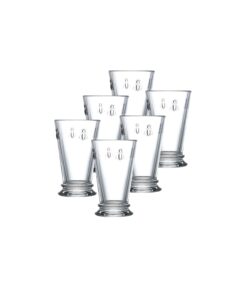 la rochere napoleon bee glasses set of 6 – 11.5 oz, old fashioned glasses w/ the french bee embossed design, fine french glassware, drinking glasses, heavy water glasses, dishwasher safe juice glasses