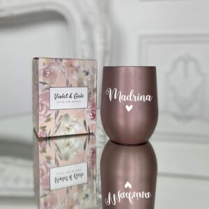 Violet and Gale Madrina gifts from godchild 12oz wine glass tumbler Madrina Proposal Gift in Spanish Rose Gold Coffee Mug for women