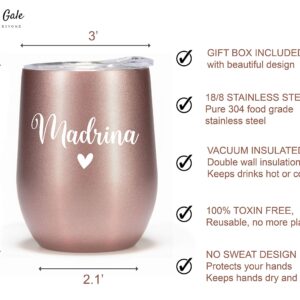 Violet and Gale Madrina gifts from godchild 12oz wine glass tumbler Madrina Proposal Gift in Spanish Rose Gold Coffee Mug for women