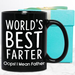 dad birthday gifts from daughter dad gifts from son 11oz best dad coffee mug funny happy bday christmas holiday presents for father dad in law bonus dad step dad men black cup gift