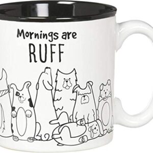 Burton and Burton Mornings are Ruff Ceramic Coffee Mug, 13 Ounce