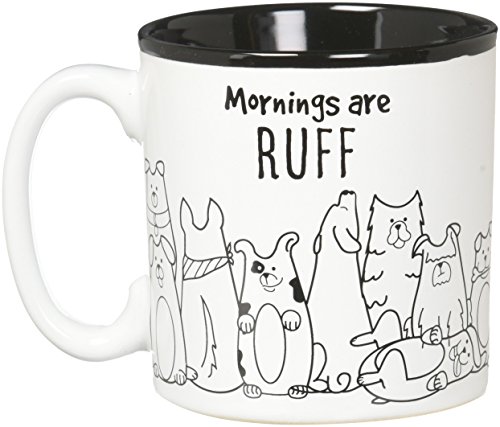 Burton and Burton Mornings are Ruff Ceramic Coffee Mug, 13 Ounce