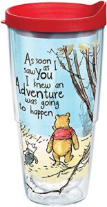 tervis plastic made in usa double walled disney - winnie the pooh adventure insulated tumbler cup keeps drinks cold & hot, 24oz, lidded