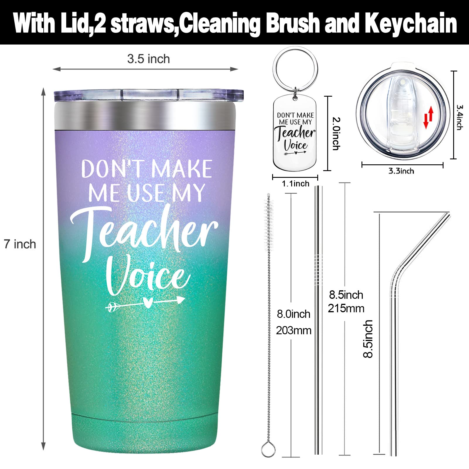 SpenMeta Teacher Gifts for Women - Teacher Appreciation Gifts, Teacher Christmas Gifts - 20oz Funny Vacuum Insulation Teacher Tumbler