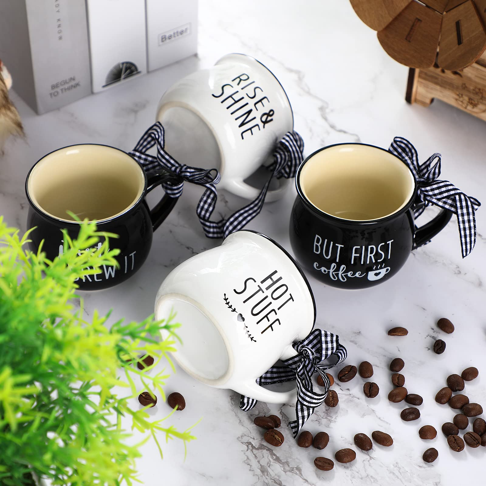 Patelai Espresso Cup, 5 Ounces Mini Coffee Mug Set, Christmas Gift for Women Mom Coffee Lover Farmhouse Coffee Bar Tiered Tray Decor Birthday Housewarming Gift (Classic Style)