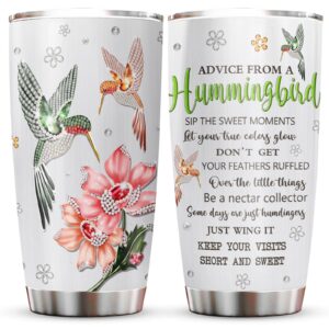 hummingbird gifts tumblers 20oz, hummingbird gifts for women unique coffee mug, hummingbird themed gifts for mom/daughter/wife/teen girls cup, christmas/birthday gift ideas for hummingbird lovers