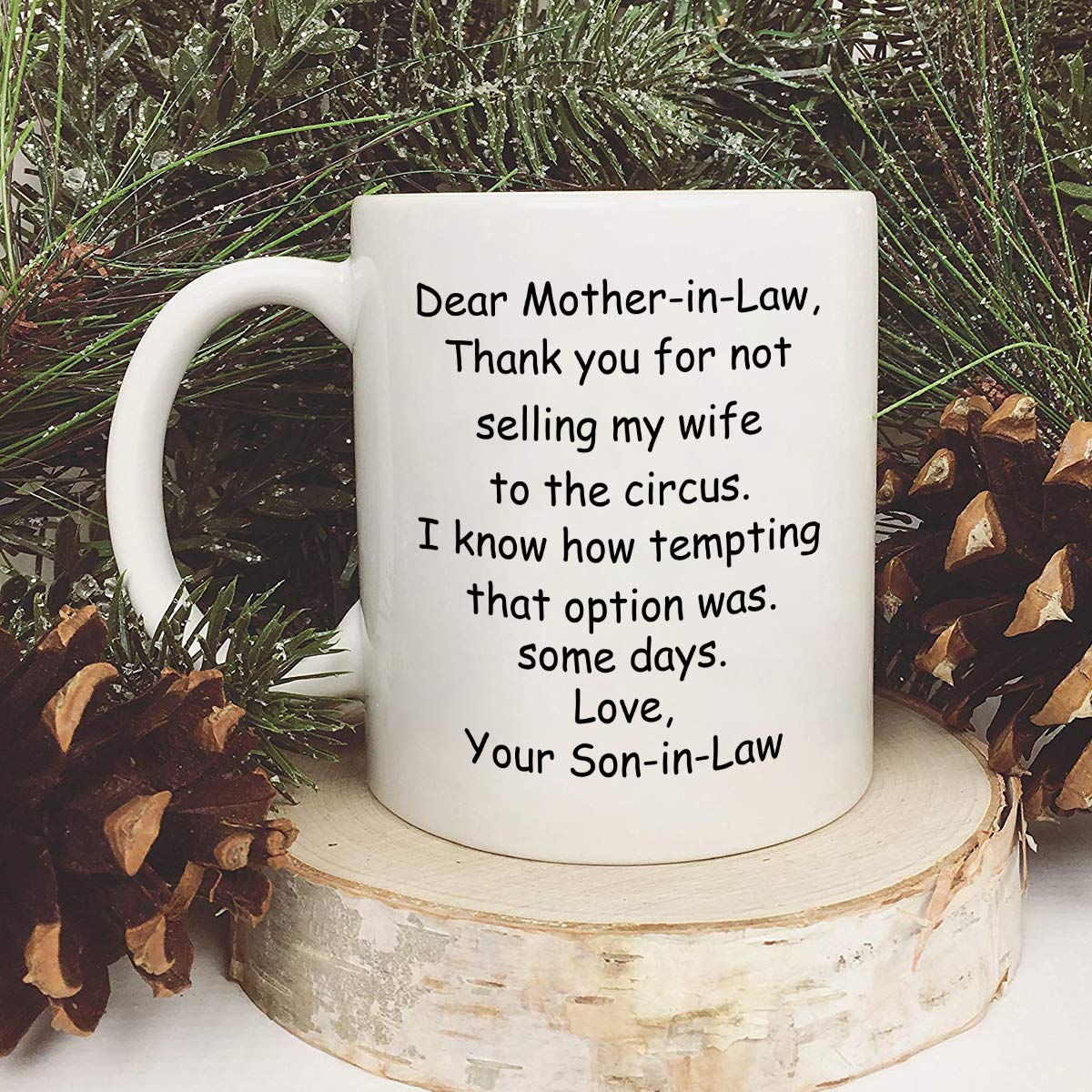 YHRJWN Mother In Law Gifts from Son In Law - Dear Mother In Law Mug - Mother Mothers Day Mom Gifts from Son - Birthday Gifts Coffee Mugs for Mom 11Oz Mom Coffee Mug