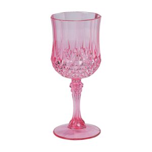 fun express pink wine glasses, set of 12, bpa-free