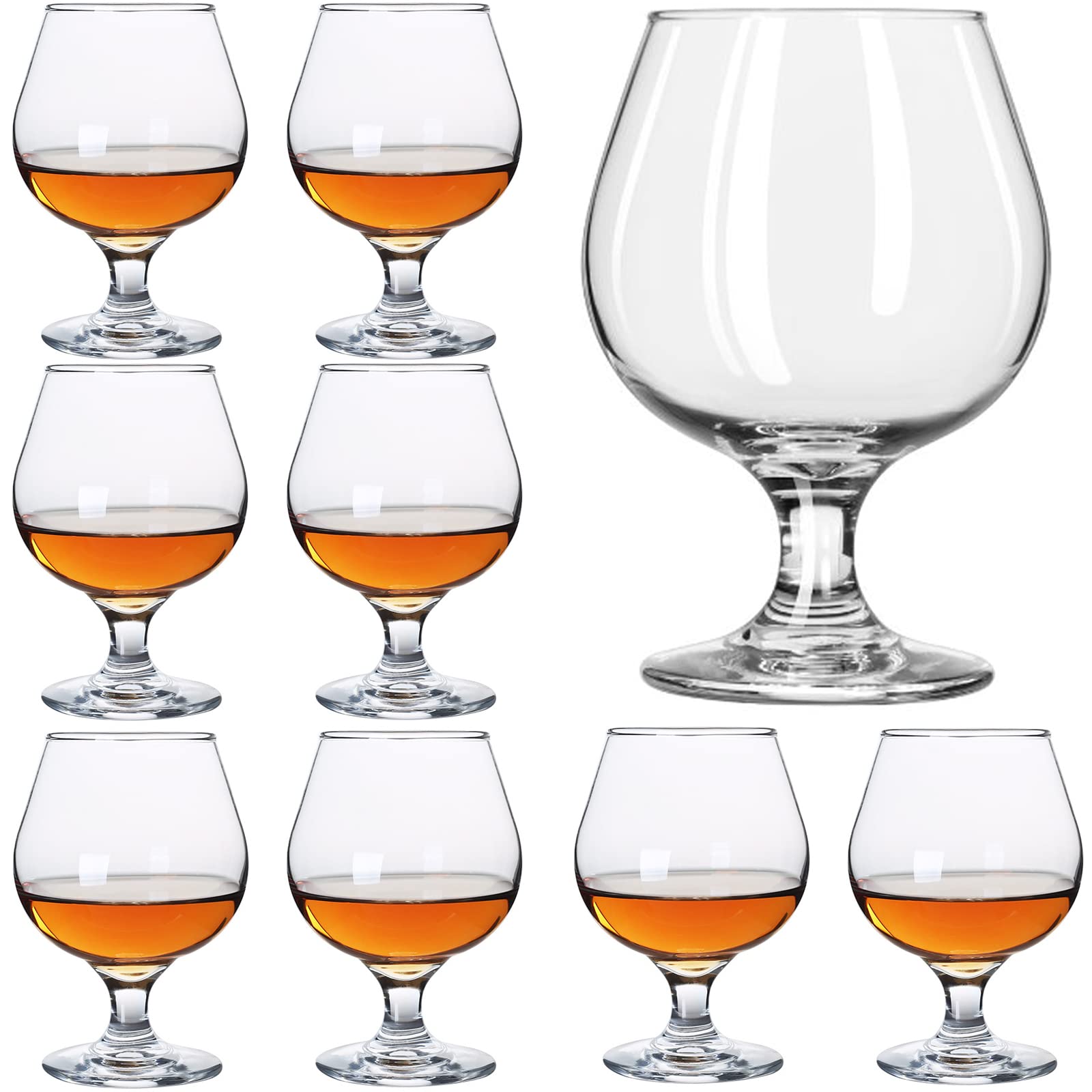 Srgeilzati Snifters 3.5oz Shot Glasses Set of 8 Cute Brandy Cognac Glasses 100ml (100ml | 3.5 floz)