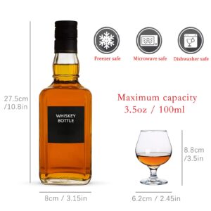 Srgeilzati Snifters 3.5oz Shot Glasses Set of 8 Cute Brandy Cognac Glasses 100ml (100ml | 3.5 floz)