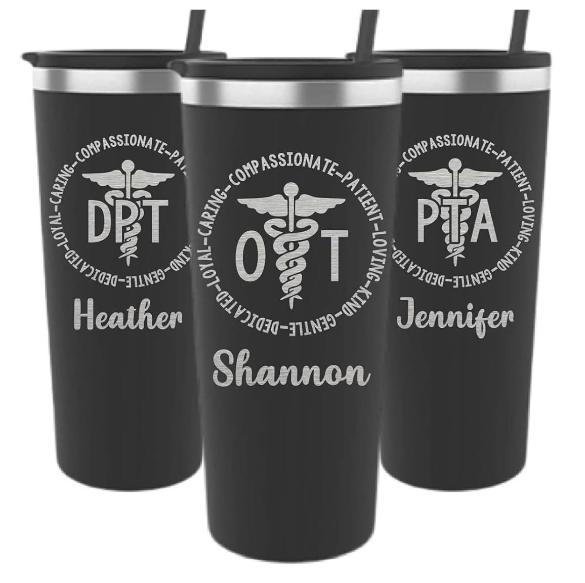 Personalized Occupational Therapist Gift-Physical Therapist Tumbler-Physical Therapy Gift-Physical Therapist Assistant-DPT Tumbler-PT Black