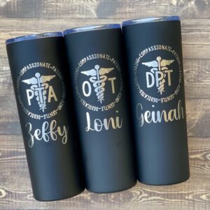 Personalized Occupational Therapist Gift-Physical Therapist Tumbler-Physical Therapy Gift-Physical Therapist Assistant-DPT Tumbler-PT Black