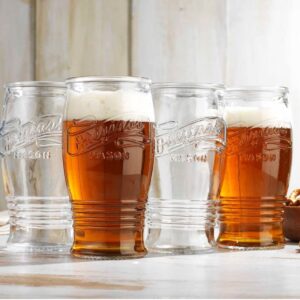 Glaver's Pilsner Glasses 16 Oz. Beer Glasses, Set Of 4 Tall Original Mason Glasses, Wheat Beer Pint Glasses, Drinking Cups For Juice, Smoothies, Beverages, Cocktail Drinkware, Dishware Safe.