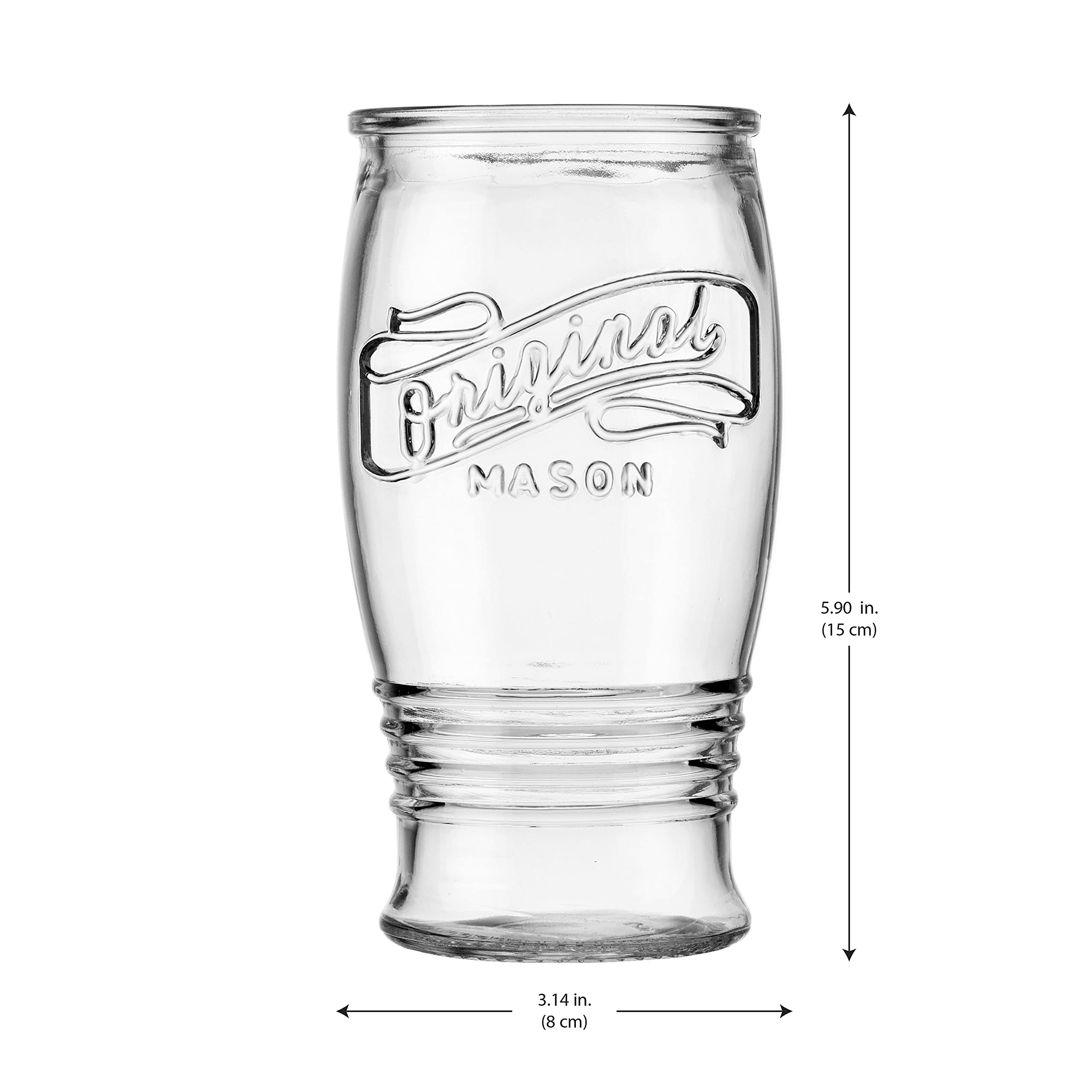 Glaver's Pilsner Glasses 16 Oz. Beer Glasses, Set Of 4 Tall Original Mason Glasses, Wheat Beer Pint Glasses, Drinking Cups For Juice, Smoothies, Beverages, Cocktail Drinkware, Dishware Safe.