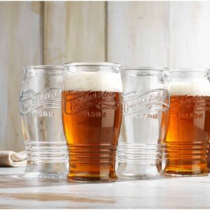 Glaver's Pilsner Glasses 16 Oz. Beer Glasses, Set Of 4 Tall Original Mason Glasses, Wheat Beer Pint Glasses, Drinking Cups For Juice, Smoothies, Beverages, Cocktail Drinkware, Dishware Safe.