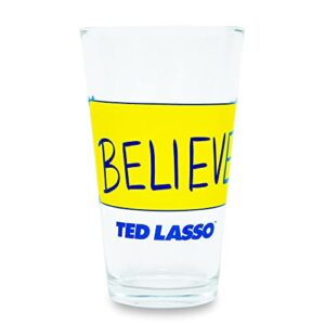 silver buffalo ted lasso believe pint glass | holds 16 ounces
