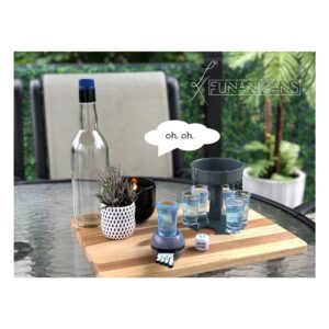 6 Shot Glass Dispenser and Holder (Includes 6 shot cups) with Shot Twister and 1pc Game Dice. Shot Dispenser, Shot Holder, Shot games, Drink Dispenser. Dark Grey, For All Types of Drinks