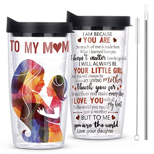 Modwnfy Mothers Day Gifts, To My Mom Tumblers, Gifts for Mom From Daughter, Mom Gifts Mom Christmas Gifts Mom Birthday Gifts, Valentine’s Day Gifts for Mom Women, Double Walled Mom Tumblers 16 Oz