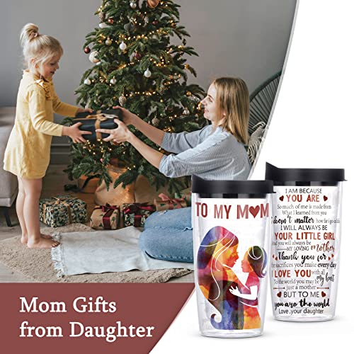 Modwnfy Mothers Day Gifts, To My Mom Tumblers, Gifts for Mom From Daughter, Mom Gifts Mom Christmas Gifts Mom Birthday Gifts, Valentine’s Day Gifts for Mom Women, Double Walled Mom Tumblers 16 Oz