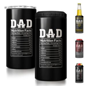 sandjest 4-in-1 dad tumbler gifts for dad from daughter son - 12oz dad nutrition facts can cooler tumblers cup - stainless steel insulated cans coozie christmas, birthday, father's day gift for daddy