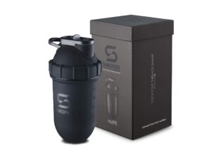 shakesphere tumbler steel: protein shaker bottle keeps hot drinks hot & cold drinks cold, 24 oz. no blending ball or whisk needed, easy clean up great for shakes, smoothies (matte-black)