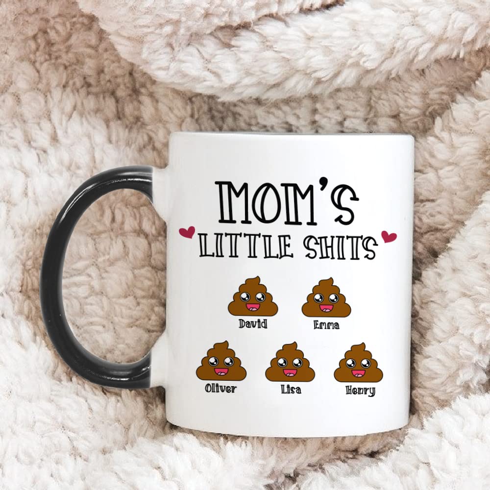 Personalized Mom Insulated Coffee Mug, Mum's Little Shit Mug, Birthday Gift Coffee Mug, Mother's Day Gift, Mum's Little Shit Cup, Funny Cup For Mom, Gift For Mum, Coffee Mug For Hot & Cold Drink Use