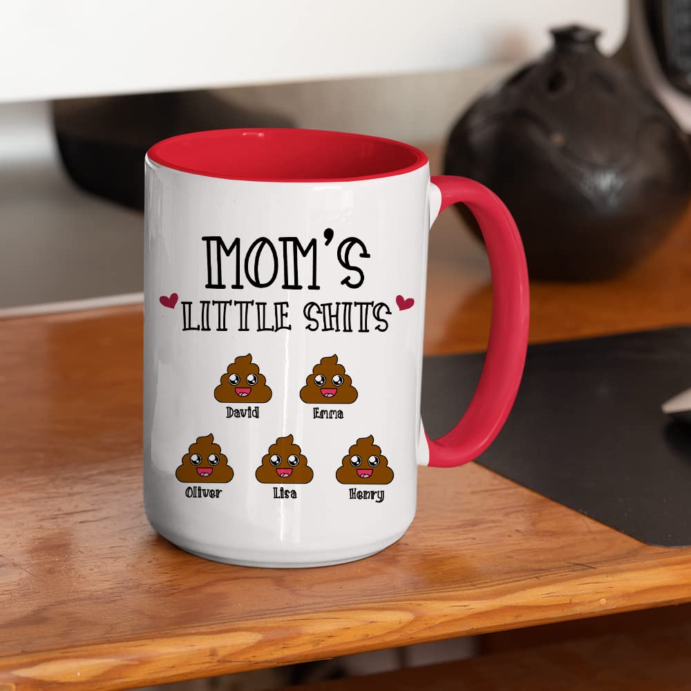 Personalized Mom Insulated Coffee Mug, Mum's Little Shit Mug, Birthday Gift Coffee Mug, Mother's Day Gift, Mum's Little Shit Cup, Funny Cup For Mom, Gift For Mum, Coffee Mug For Hot & Cold Drink Use