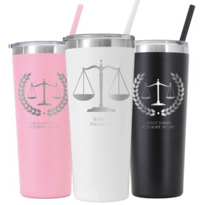 avito 22 oz personalized lawyer gift, laser engraved tumbler for attorney at law, future lawyer, paralegal, and law school graduation gift