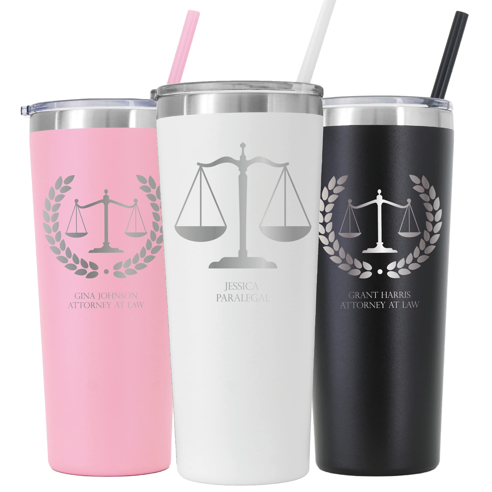 AVITO 22 oz Personalized Lawyer Gift, Laser Engraved Tumbler for Attorney at Law, Future Lawyer, Paralegal, and Law School Graduation Gift