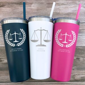 AVITO 22 oz Personalized Lawyer Gift, Laser Engraved Tumbler for Attorney at Law, Future Lawyer, Paralegal, and Law School Graduation Gift