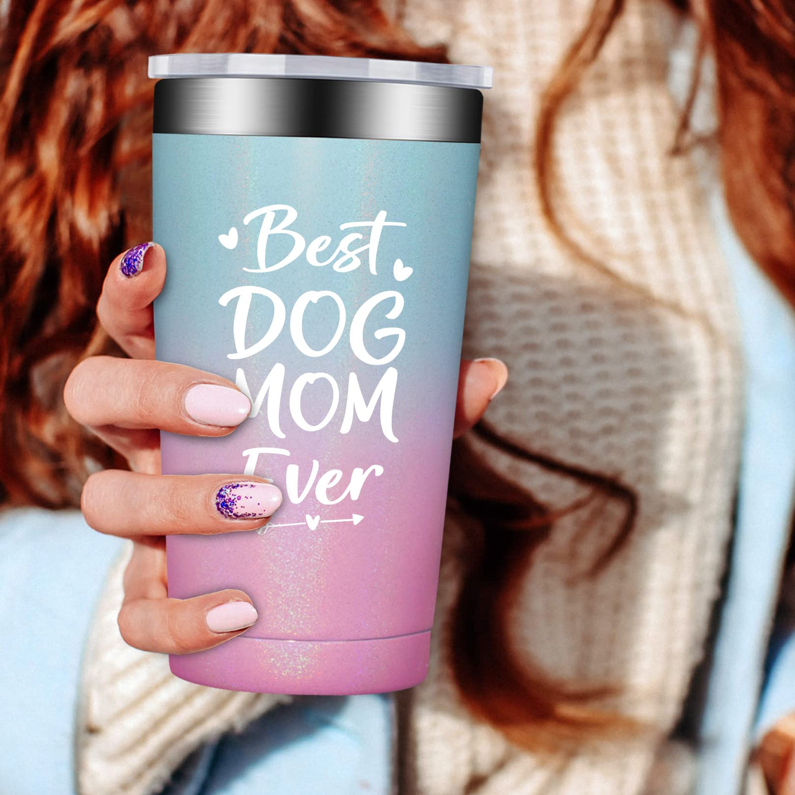 BIRGILT Dog Mom Gifts for Women - Best Dog Mom Ever - Dog Mom Mothers Day Gift - Funny Christmas Birthday Gifts for Mom, Dog Mum - 20oz Dog Mom Tumbler