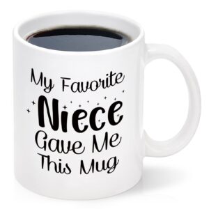cabtnca aunt gifts, my favorite niece gave me this mug, aunt gifts from niece, birthday gifts for aunt from niece, uncle gifts, aunt mug, uncle christmas gifts, 11oz