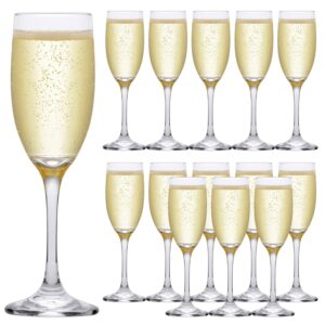 ufrount champagne flutes set of 14,clear 5 ounce champagne glasses,elegant crystal champagne glasses bulk wine stemware for mimosa,sparking wine,wedding,party